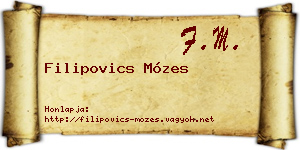 Filipovics Mózes névjegykártya